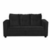 Juego de Living Diseño A&M Home Loreto Sofá 3 Cuerpos + 2 Pouf 1 Cuerpo  Negro