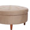 Pouf Latam Home Paris Tela Velvet Beige