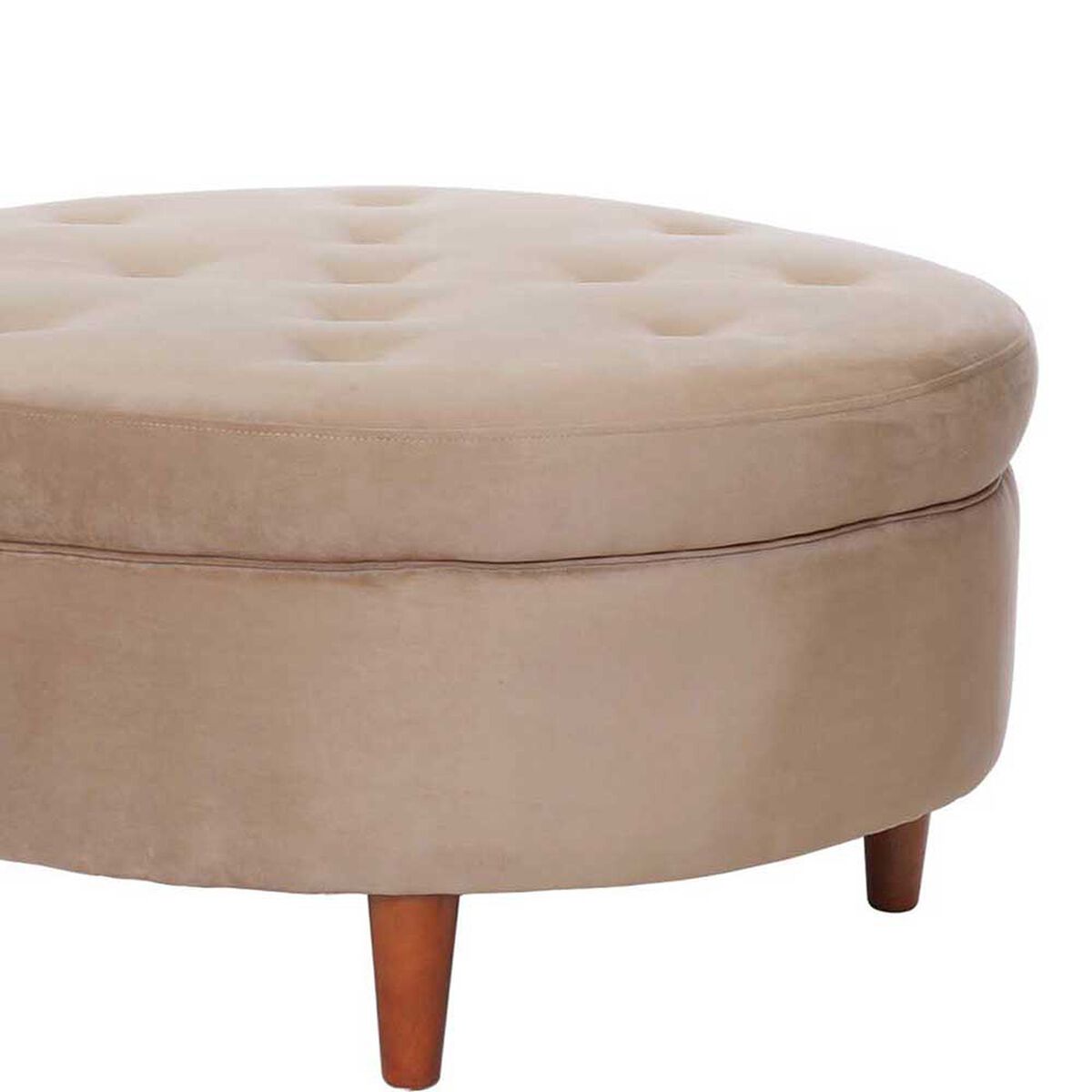 Pouf Latam Home Paris Tela Velvet Beige
