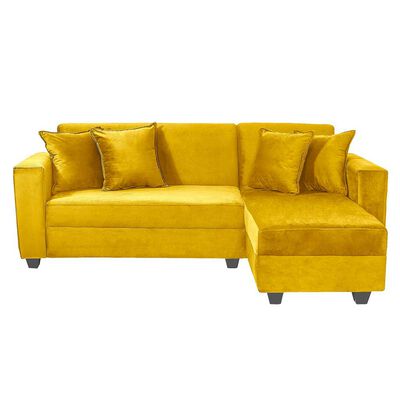 Sofá Seccional Derecho Diseño A&M Home Maite 3 Cuerpos Mostaza