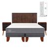 Cama Europea CIC Base Dividida 2 Plazas Smart + Respaldo + 2 Veladores Baker