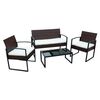 Juego de Living para Terraza Casanova Greta Sofá 2 Cuerpos + Dos Sillones 1 Cuerpo + Mesa de Centro Café
