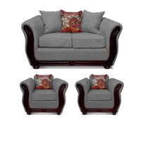 Juego de Living Elegant Detail Girona Sofá 2 Cuerpos + Dos sillones 1 Cuerpo Gris