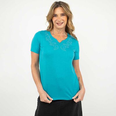 Polera Manga Corta Mujer Portman Club Calipso, Coral, Mostaza, Negro, Oliva