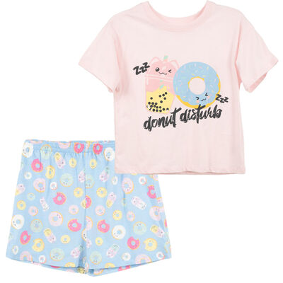 Imagen 1 del producto Conjunto Pijama Manga Corta de Algodón Niña Mila Rosado