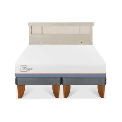 Cama Europea CIC Base Dividida 2 Plazas Excellence Plus + Respaldo Dublin Alpino