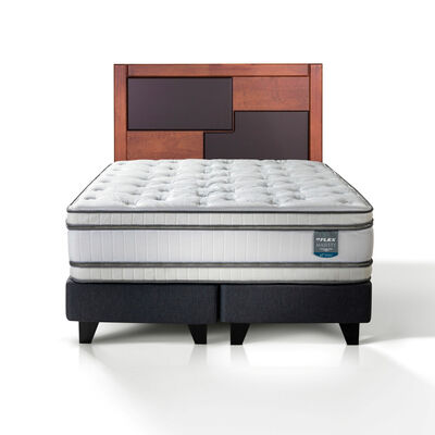 Combo Cama Europea Flex 2 Plazas Majesty + Respaldo Colonia