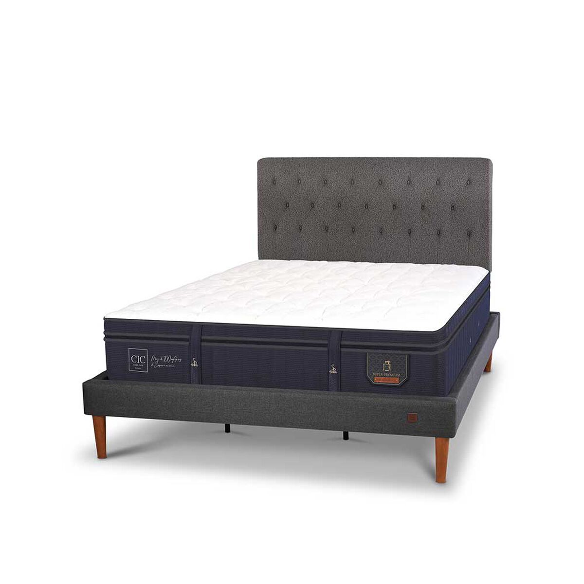 Cama Europea CIC King S&uacute;per Premium + Respaldo