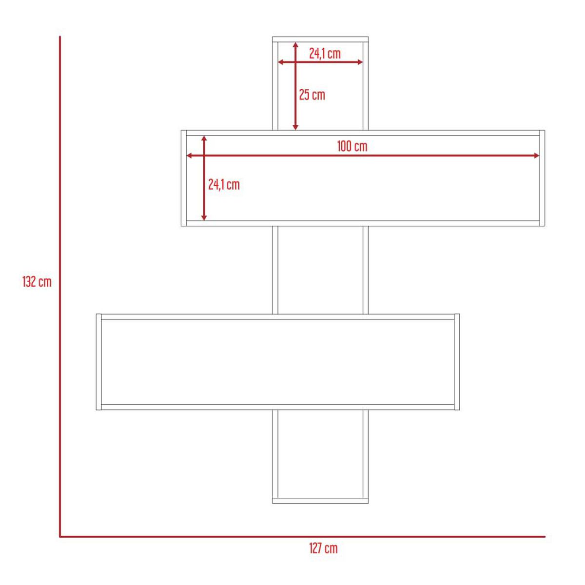 Combo Escritorio + Repisa Wall TuHome Bilbao Miel Plomo