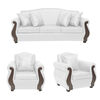 Juego de Living Innovamuebles New Bugambilia Sofá 3 Cuerpos + Dos Sillones 1 Cuerpo Blanco