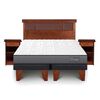Cama Europea CIC Base Dividida 2 Plazas Anatomic + Respaldo + 2 Veladores New Dublin Caramelo