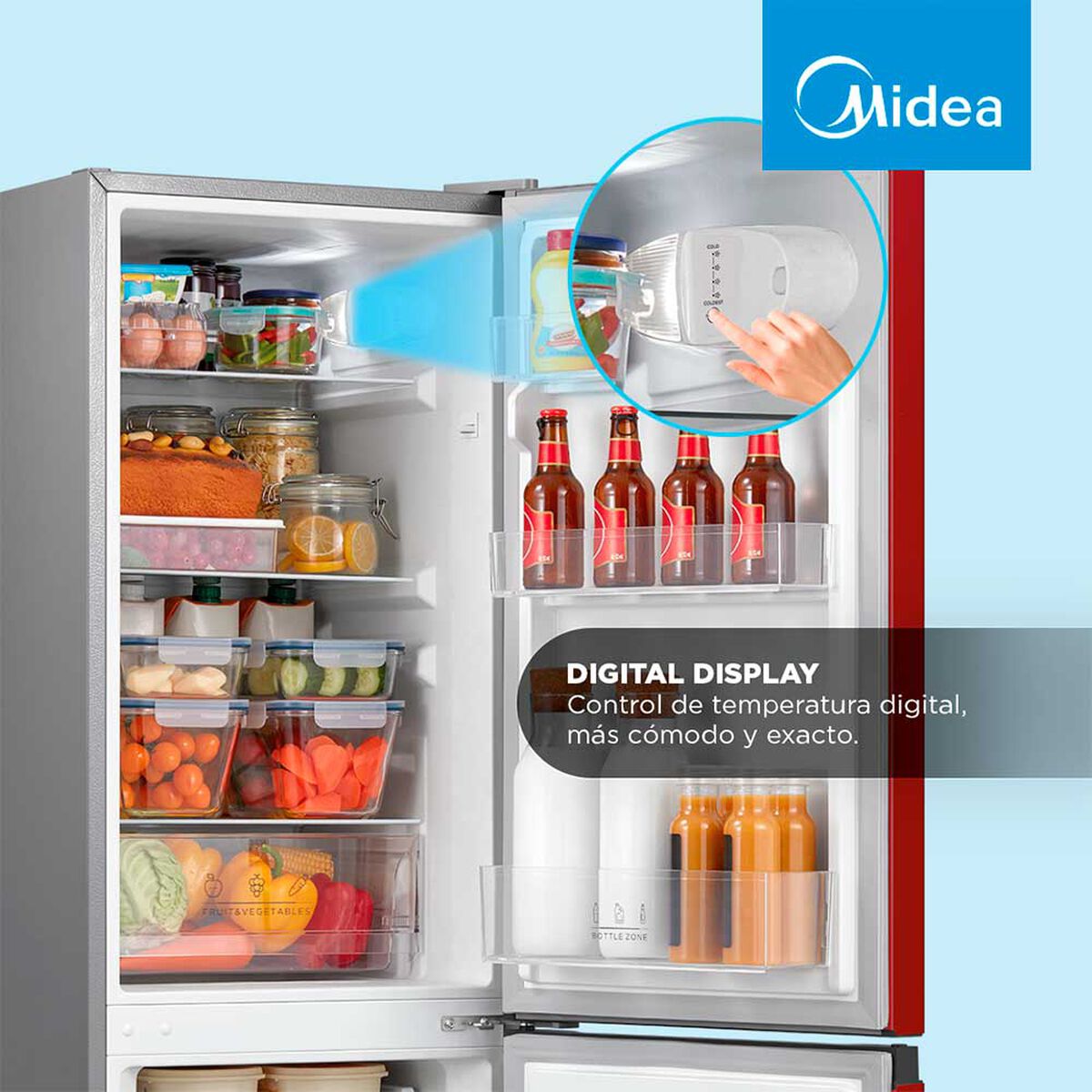 Midea Refrigerador Frío Directo 169 lts. MDRB241FGE13 150x47CM