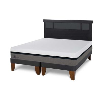 Imagen 2 del producto Cama Europea CIC Base Dividida 2 Plazas Balance + Respaldo Dublin Negro