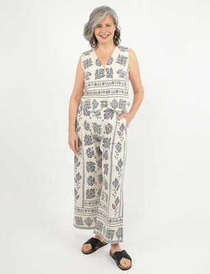 Imagen 2 del producto Blusa Estampada Sin Mangas Mujer Portman Club Beige