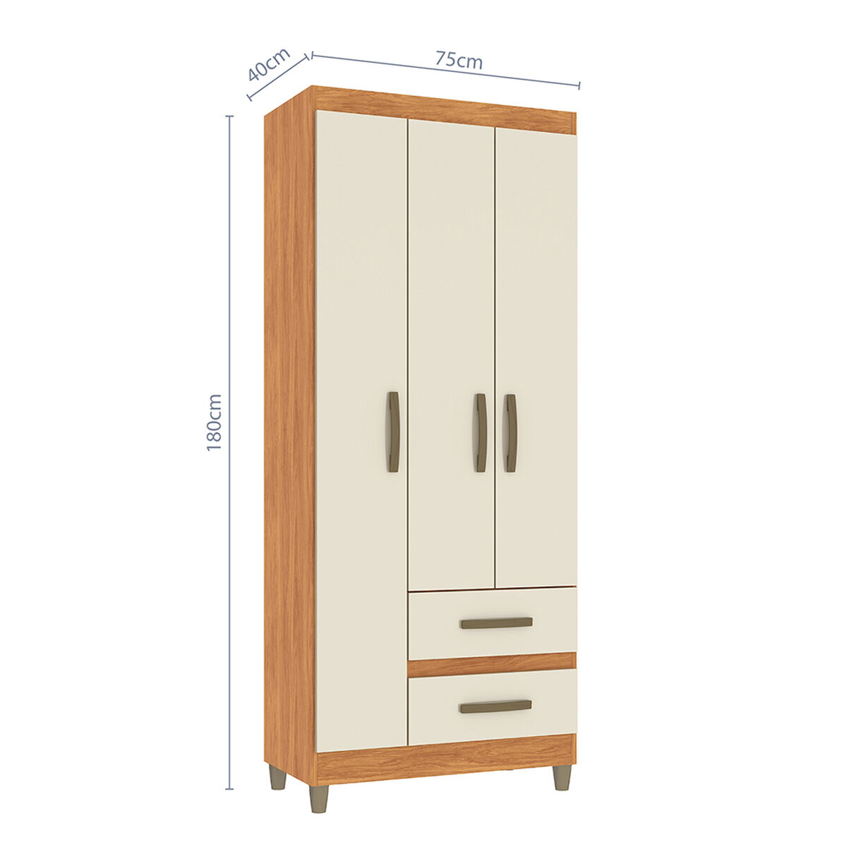 Clóset Vekkahome Porto 3 Puertas 2 Cajones Blanco