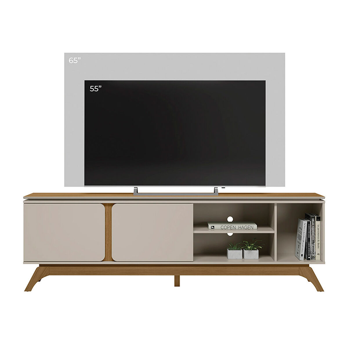 Rack TV Di Poretti Design Istambul Hasta 70" Caf&eacute; Claro