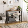Mesa de Arrimo Fm Furniture Metalwood Colection Marrón Rústico