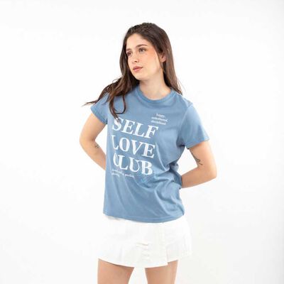 Polera Con Estampado Manga Corta Mujer Icono