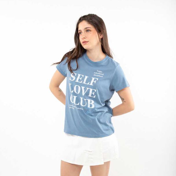 Polera Con Estampado Manga Corta Mujer Icono