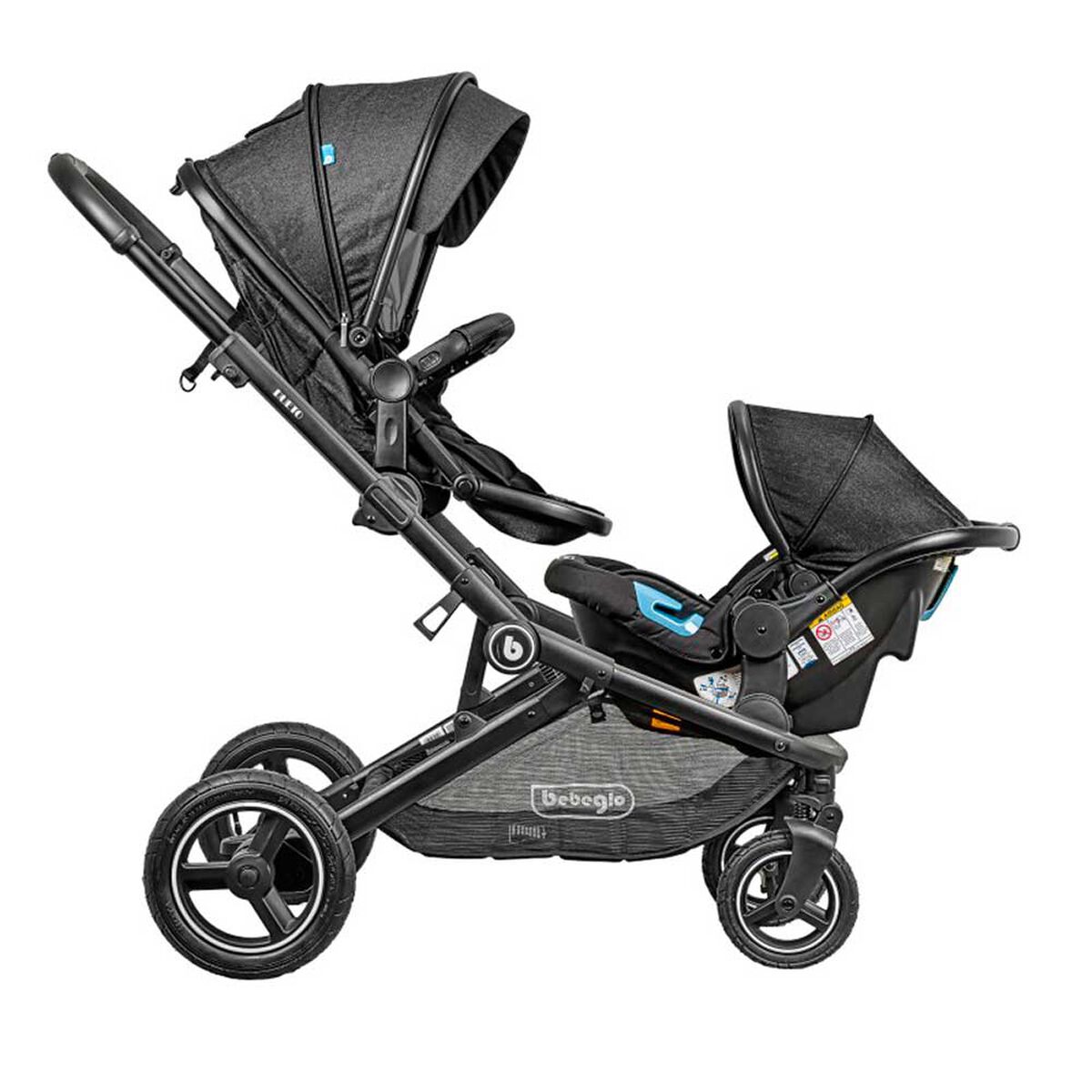 Coche Travel System Dueto Negro Bebeglo