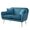 Sofá Vekkahome Pickle 2 Cuerpos Azul Turquesa