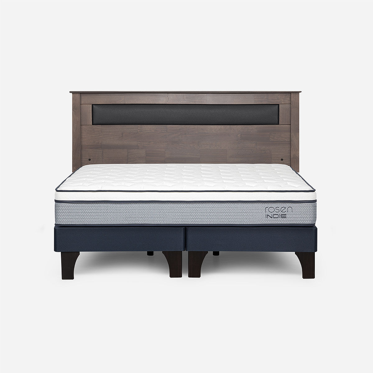 Combo Cama Europea Rosen King Indie BD + Respaldo Ferrara