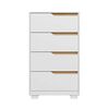 Cómoda Vekkahome Sole 4 Cajones Blanco Café