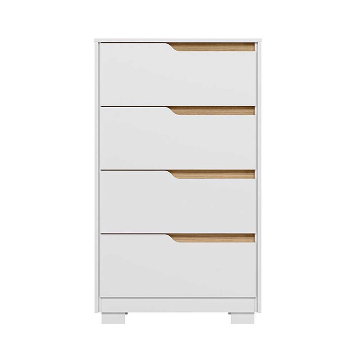 Cómoda Vekkahome Sole 4 Cajones Blanco Café
