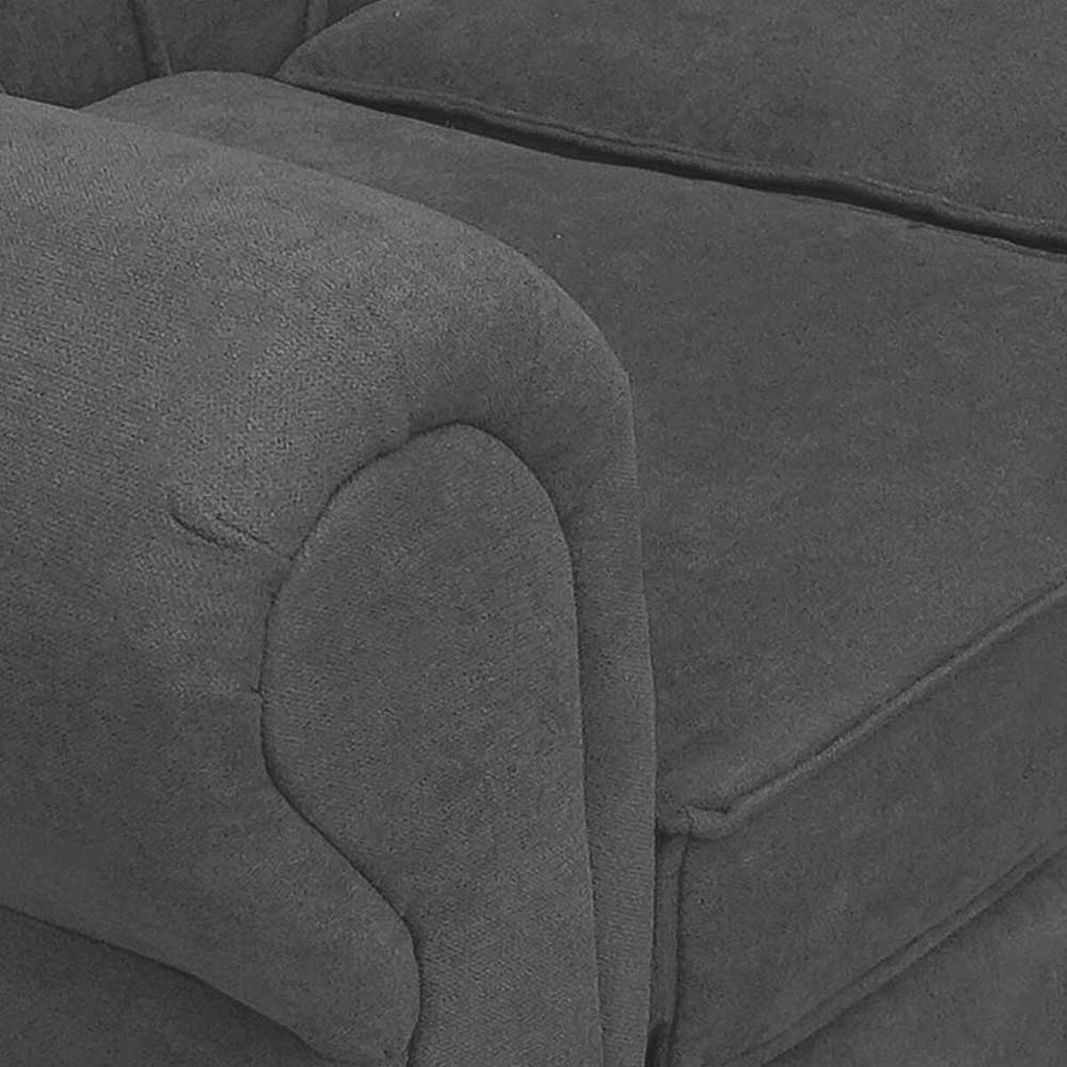 Sofá Elegant Detail Marsella 3 Cuerpos Tela Gris