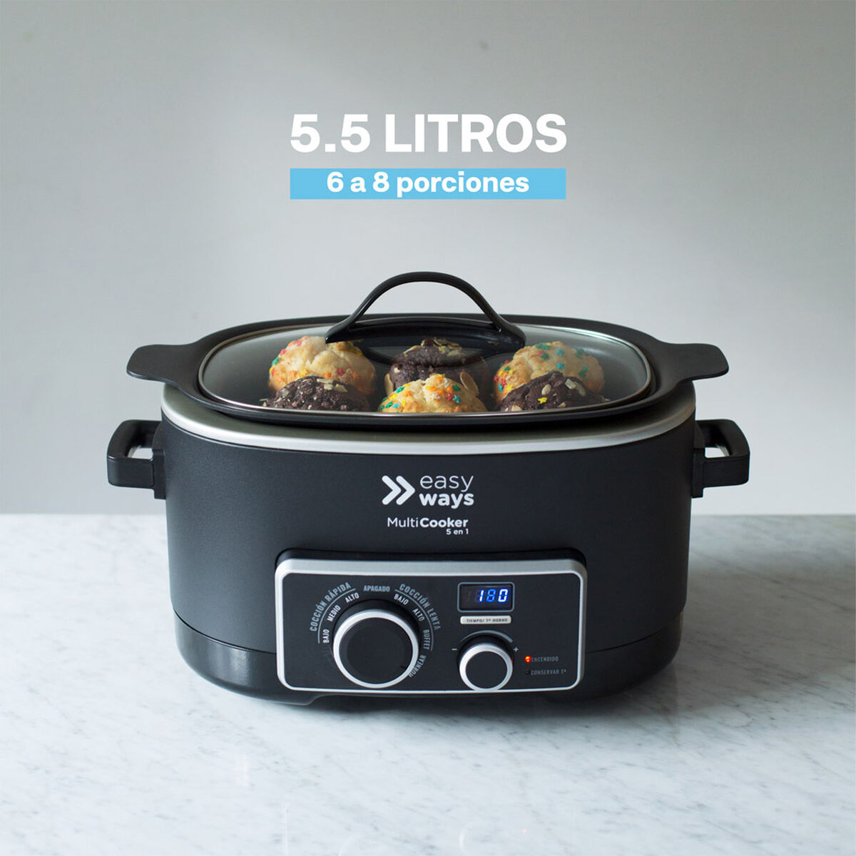 Olla de Cocción EasyWays MultiCooker 5 en 1 5,5 lts.