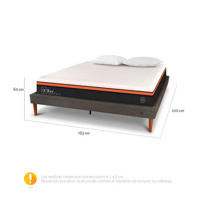 Imagen 2 del producto Cama Europea CIC 2 Plazas Bee Comfort + Almohadas Viscoelásticas