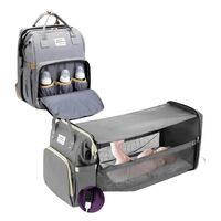 Mochila Maternal 3 en 1 con Cunita Lubabycas Gris