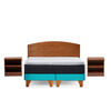 Cama Europea Latam Home 2 Plazas New Top Tela Velvet Turquesa + Maderas Atlas