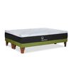 Cama Europea Latam Home Base Dividida 2 Plazas Zen Top Spring Hybrid Velvet Pistacho