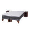 Cama Europea CIC Base Dividida 2 Plazas Ortopedic Advance + 2 Veladores Dublin Chocolate