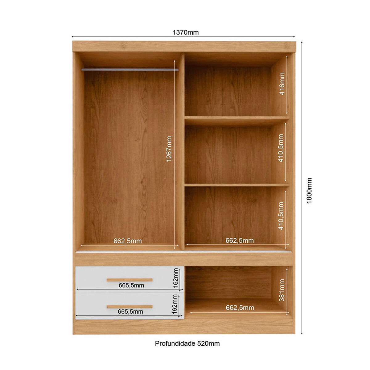 Closet Yardas Emilia 2 Puertas 3 Cajones Freij&oacute; Blanco