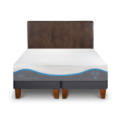 Cama Europea CIC Base Dividida 2 Plazas Alaska + Respaldo