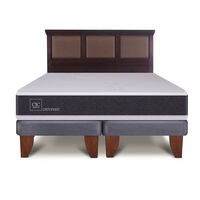 Cama Europea CIC Base Dividida King New Ortopedic + Respaldo New Torino Chocolate
