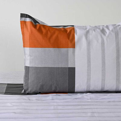 Imagen 2 del producto Juego de Sábanas American Family 144 Hilos 1 Plaza Franjas Cafe