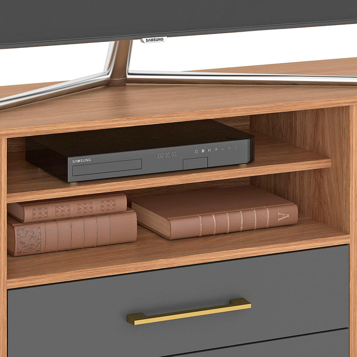 Rack TV Vekkahome Alerce Hasta 70" Caf&eacute;