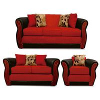 Juego de Living Elegant Detail Girona Sofá 3 Cuerpos + Sofá 2 Cuerpos + Sillón 1 Cuerpo Rojo