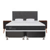 Box Spring CIC 2 plazas New Ortopedic + Respaldo + Velador + Almohada Eufrates
