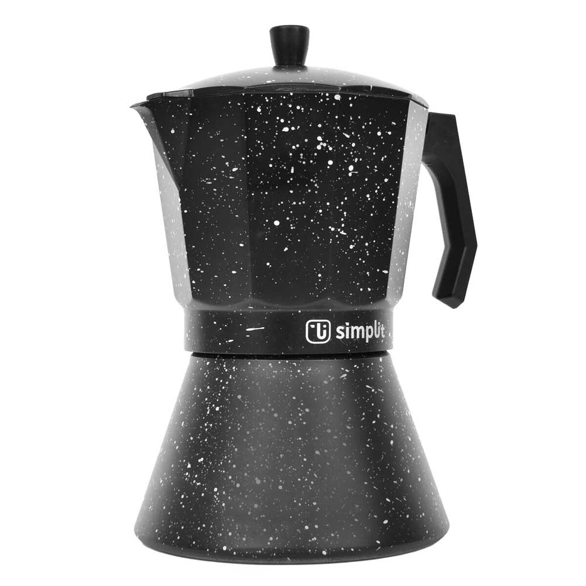 Cafetera Italiana Simplit Granito 12 Tazas Negro
