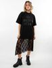 Polera Oversized Con Estampado Manga Corta Mujer Icono