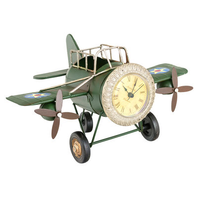 Imagen 1 del producto Adorno Metal Vgo Reloj Avion Verde