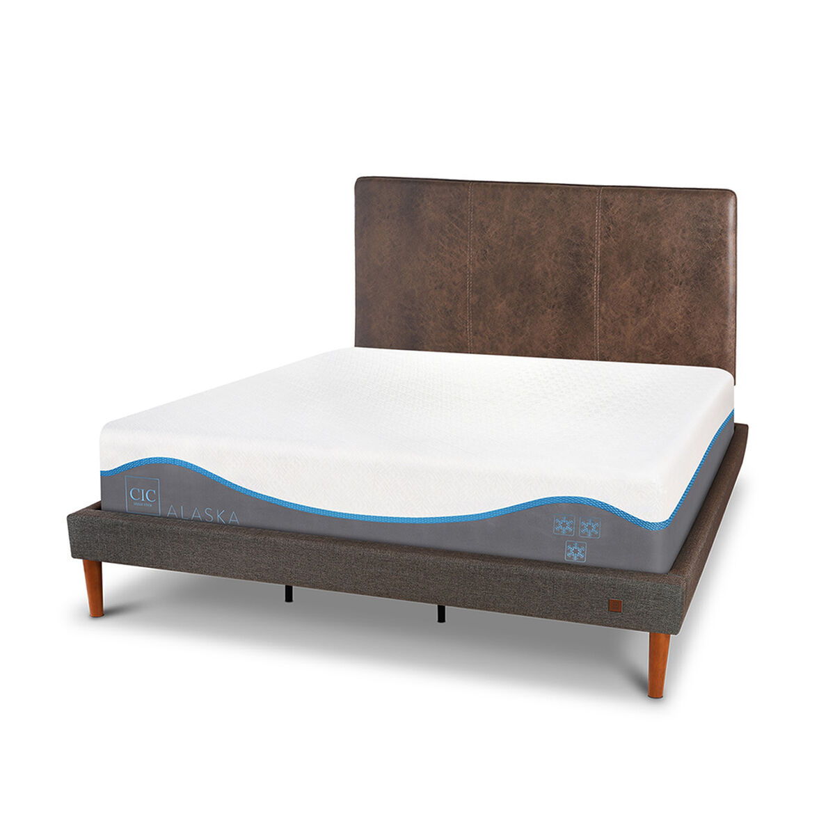 Cama Europea CIC King Alaska + Respaldo