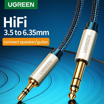 Cable De Audio Plug 3.5Mm/Plug 6.3 Estereo M/M 2M Negro Ugreen Av127
