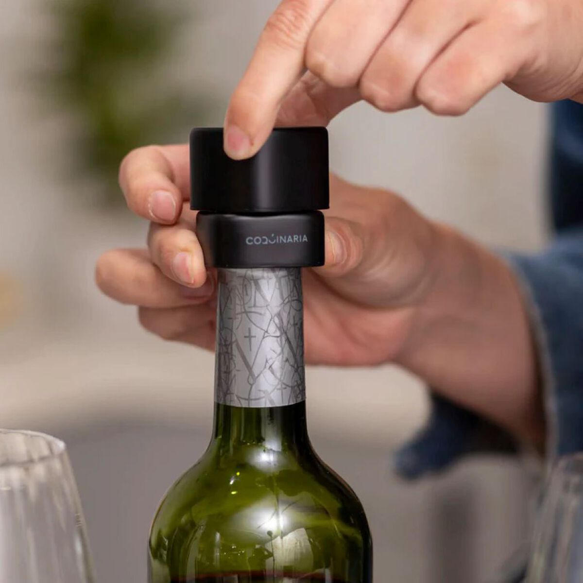 Set Sellador de Vino y Espumante al Vac&iacute;o Coquinaria 2 Piezas