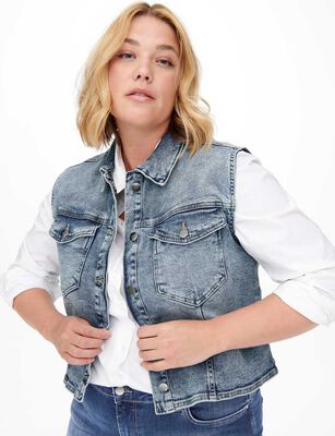 Imagen 1 del producto Chaqueta Denim Sin Mangas Mujer Only Carmakoma Celeste