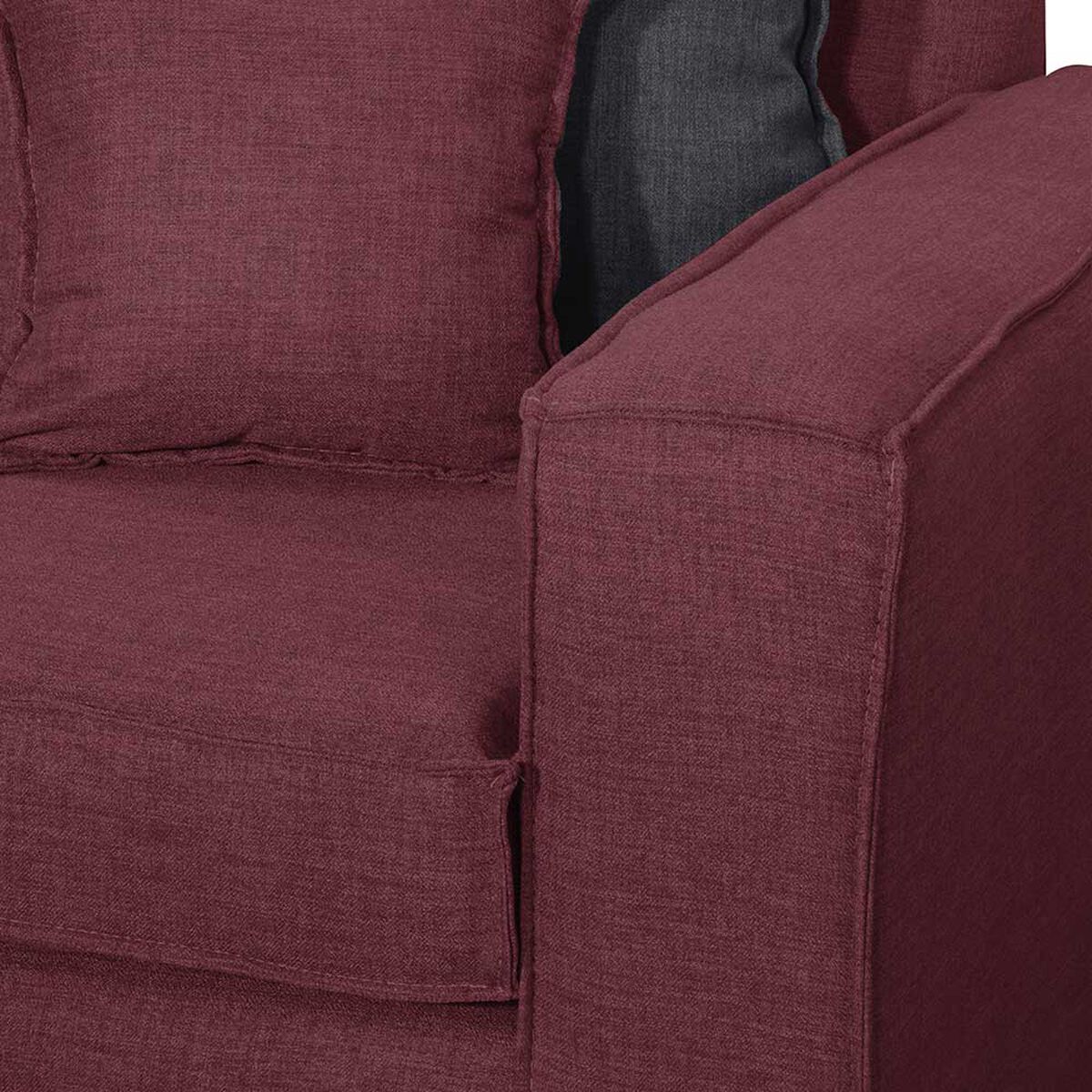 Sof&aacute; Black Factory Berta 3 Cuerpos Burdeo